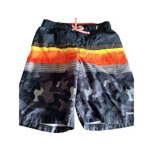 Gerry Youth Striped Color Block Board Shorts Swim Trunks With Liner 10/12